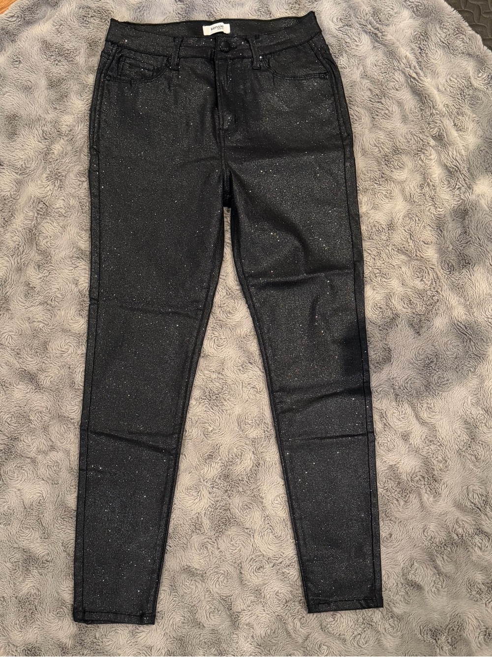 Kensie Black Sparkle Skinny Jeans